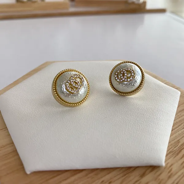 orecchini a doppia perla CHANNEL Orecchini a bottone Orecchini pendenti con perle di diamanti Alta qualità non sbiadita 19 stili Gioielli da sposa per donna