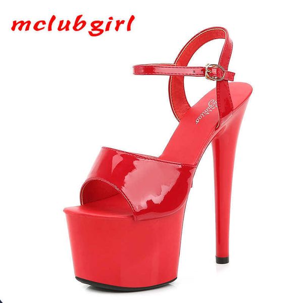 Sandali Mclubgirl Sandali da donna sexy da spettacolo 13 15 17 CM Tacchi alti Sexy sandali con plateau colorati Scarpe da ragazza per party Club Drop Sale LFD Z0224