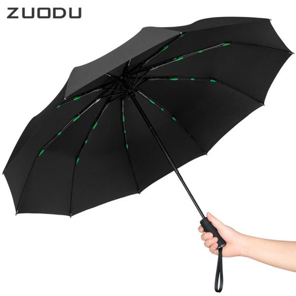 Umbrellas Zuodu Germany Automatic Umbrella Мужчины складывают ветропроницаемые автомобильные качество автомобиля Большой дождевой бизнес сильный подарок для путешествий