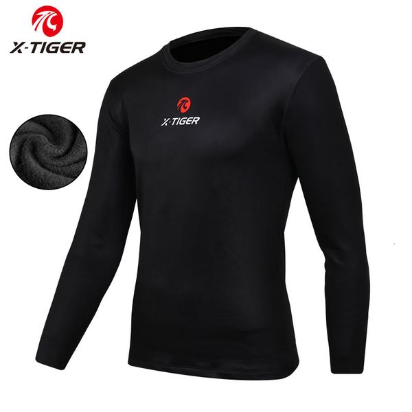 Intimo da ciclismo X-TIGER Intimo da ciclismo invernale Manica lunga Intimo da bici caldo Intimo da bici sportivo in pile Mantieni calda la camicia da bicicletta da corsa 230224