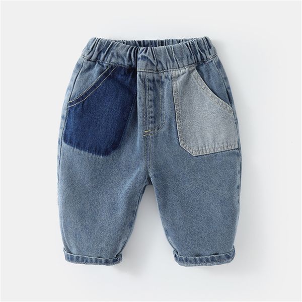 Jeans Baby Boy Fleece calça crianças crianças crianças pequenas meninas de retalhos de retalhos de retalhos 6t Little S Cotton 230224