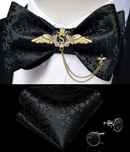 Шея галстуки Новое прибытие галстуки для мужчин шелковые бабочки заполотки, набор для вечеринки для свадебного костюма.