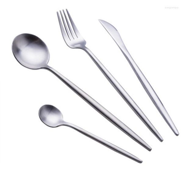 Geschirr-Sets 16 Teile/satz Geschirr Set Edelstahl Besteck Silber Farbe Western Luxus Kitch Anzug Gabel Teelöffel Messer