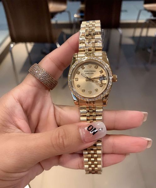Modedesigner-Damenuhren, 31 mm, Diamant-Lünette, automatisches mechanisches Uhrwerk, komplettes Edelstahlarmband, Damen-Armbanduhr, klassische Armbanduhr
