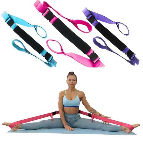 Yoga Stripes 1 pz Yoga Leg Extension Belt Yoga Tension Training Band Stretching Leg Strap Elastic Cross Fork Dance Ginnastica Home Equipment J230225