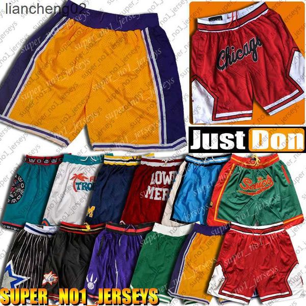 Shorts Masculino Just Basketball Don Shorts Mitchell Ness Pocket Pants Short Big Face Retro Authentic Zipper Sweatpant Pantalones Cortos Baloncesto W0225