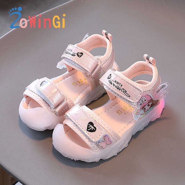 Sandalen Größe 2130 Kinderschuhe für Mädchen Sandalen Kinder leuchtende Schuhe Gelee-Sandalen Kinder leuchtende Schuhe für Mädchen Sportsandalen Z0225