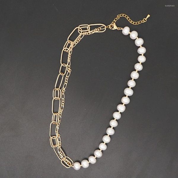Ketten Go2boho Süßwasserperlen-Halskette für Damenschmuck, trendiger 18 Karat vergoldeter Schmuck, kubanische Gliederketten-Halsketten im Großhandel