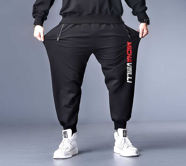 Herrenhosen 7XL 6XL 5XL XXXXL Plus Herren Jogger Reißverschluss Freizeithosen Fitness Sportbekleidung Trainingsanzug Jogginghose Hose Schwarz Turnhallen Jogger Z0225