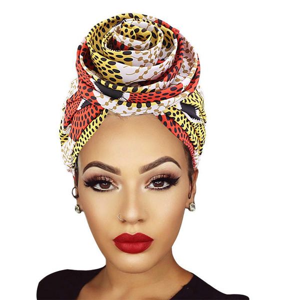 Beanies Beanie/Kafatası Kapakları Kadınlar Afrika Desen Knot Headwrap Öne bağlı düğümlü Türban Bonnet Saten Lined Beanie Sabah Kapa Saç