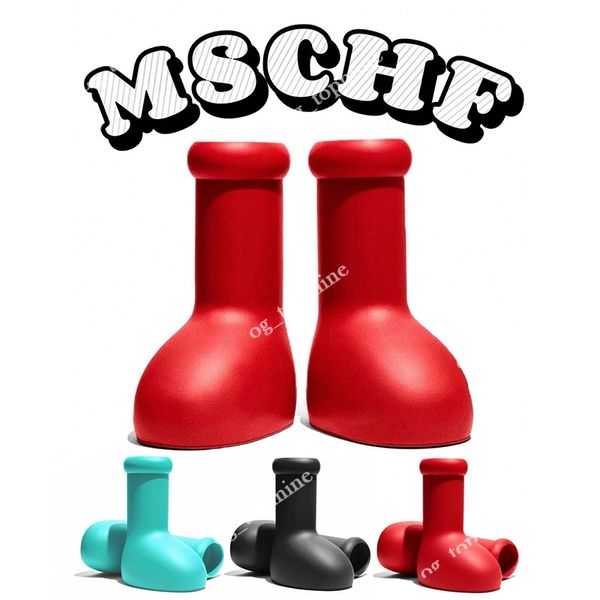 MSCHF Boots Men Women Rain Big Red Boot Толстый дно без скольжения