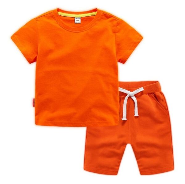 Neue Casual Kinder Kleidung 2 Stück Set Kleidung Cool Boy T-shirt Shorts Kleidung Jungen Trainingsanzug Kinder Baby Kleidung Marke LOGO drucken