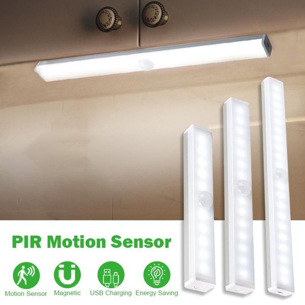 Ночные светильники Smart PIR Датчик движения беспроводные лампы спальня декор световой детектор настенный лампа