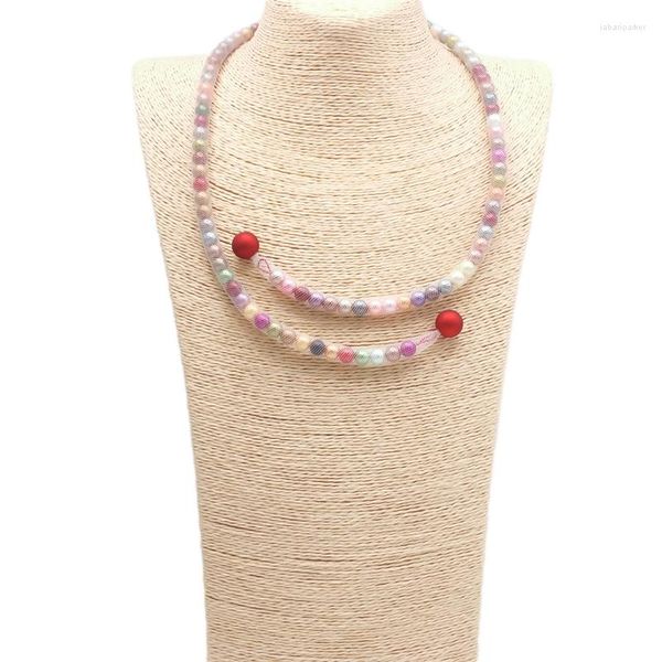 Ketten Charms Perle Perlen Halskette für Frauen Boho verstellbare Schlüsselbeinkette eleganter Anhänger Brautjungfer Geschenk Mesh Choker