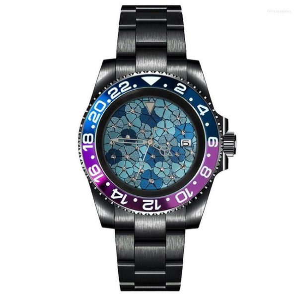 Avanadores de punho de 40 mm Geervo sem logotipo Sapphire Crystal PVD 316L Case de aço inoxidável japonês NH35 Movimento luminoso Hands Watch Men's Watch G58-22