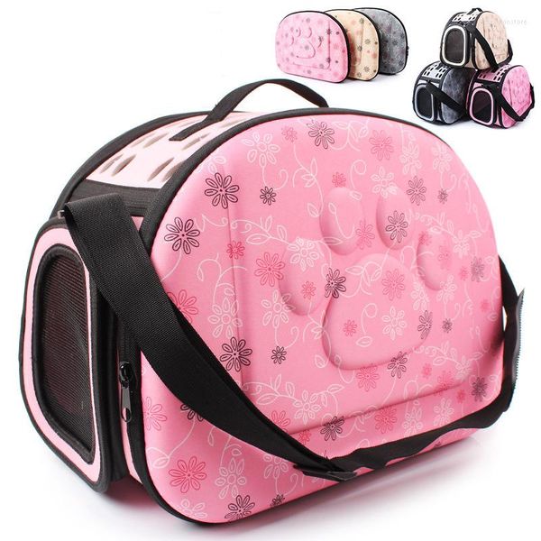 Capas de assento de carro de cachorro bolsa de porta -carriador gatos portáteis bolsa de viagem dobrável, carregando malha ombro bolsas de animais de estimação kennel pb601