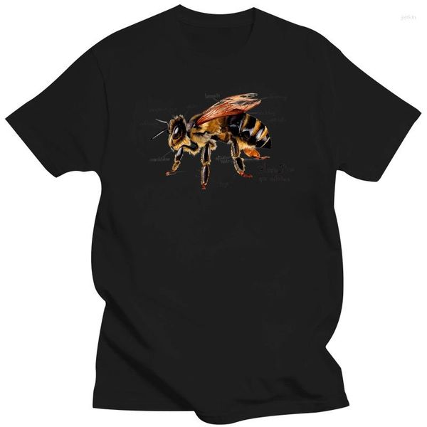 Herren T-Shirts Sommer Herren Kurzarm Honey Bee Anatomy Chart Print T-Shirt Lustige Casual Tops Harajuku Cartoon Design Hip Hop Boy