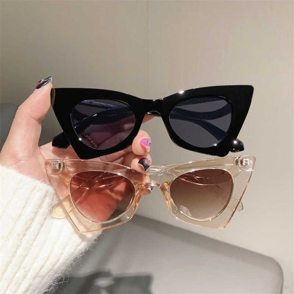 Солнцезащитные очки Kammpt New in Cat Eye Sunglasses Women 2022 Модные модные женские оттенки очков дизайн роскошного бренда UV400 Sun Glasses для Lady G230225