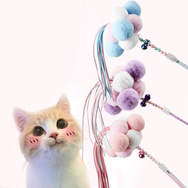 Toys de gato ouyxr brinqued stick pente pompom tassel pólo engraçado fada jovem