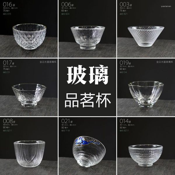 Tazze Piattini Tazza da tè in vetro resistente al calore | Tazza piccola da vino Cristallo borosilicato alto Phnom Penh Hammer Mesh Set