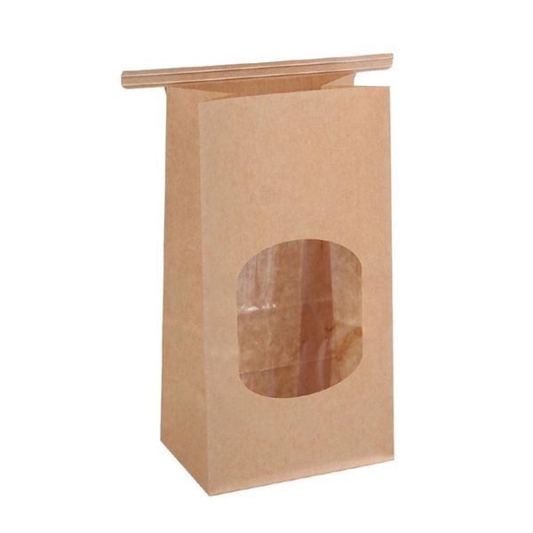 Pedra de 50pcs sacos de padaria com vedação clara de vedação de graxa Kraft Paper Saco para comida Cozes de cozinha acessóriosgift GiftGift