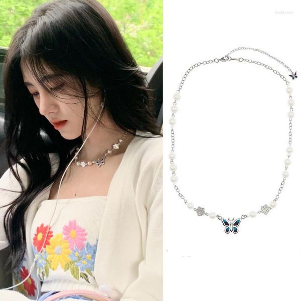 Catene Ju Jingyi Stessa Farfalla Perla Dramma Coreano Collana Clavicola Catena Per Uomo Donna Regalo