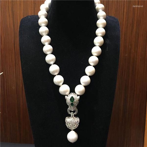 As cadeias vendem estilos europeus americanos naturais 13-14mm branco edison enorme colar de pérolas jóias de moda jóias chainschains
