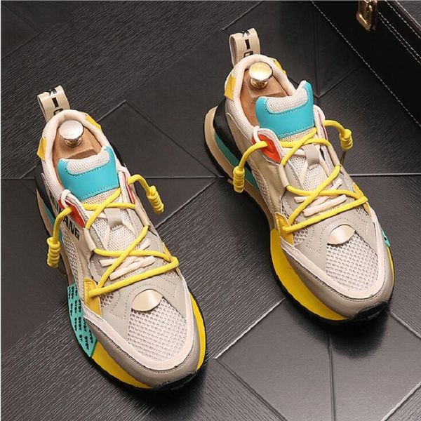 Summer Men Mesh Surface Breathable Running Shoes Thick Sole Mix Colors Leisure Sports Shoes Zapatos Hombre D2A24