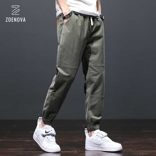 Pantaloni da uomo 2021 Tasche da uomo nuove Appliques Pantaloni cargo Harem Pantaloni casual Pantaloni Hip Hop maschili Uomo Jogger Verde militare Streetwear Uomo Z0225