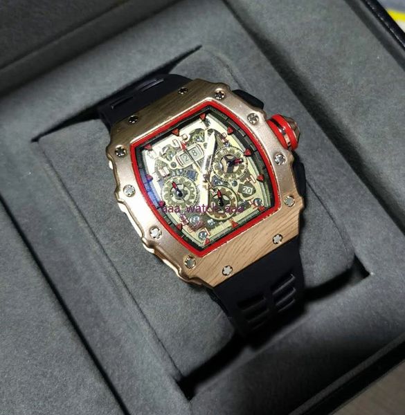Rel￳gios masculinos de luxo de alta quanlidade de 6 pinos Cron￳grafo exclusivo Creative Sports Business Silicone Strap Quartz Wrist Watches for Men 22023