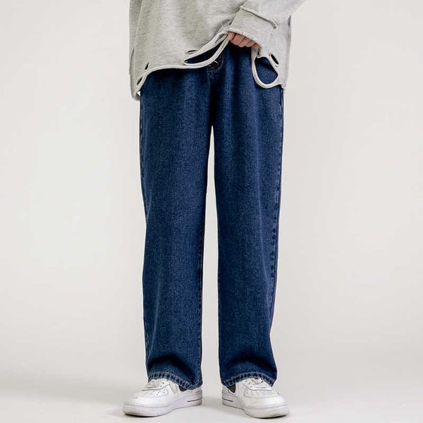 Männer Jeans VAJANED 2022 Frühling Marke High Street Stil Jungen Mädchen Gerade Lose Jeans Klassische Mode männer Frau Denim breite Bein Hosen Z0225