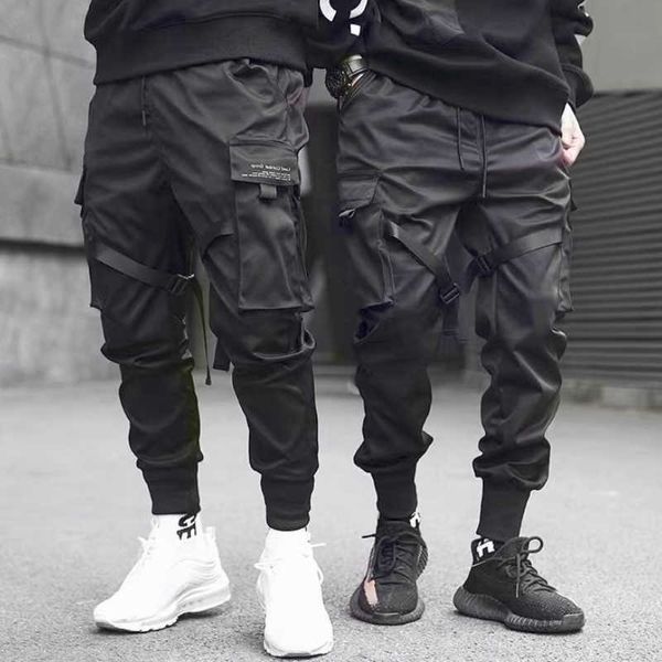 Calça masculina harajuku foda foda harém joggers de cargo masculina calça de rua de rua de rua rastrear calças masculinas Hip Hop Troushers Z0225