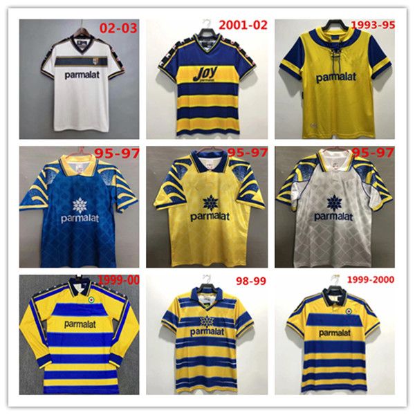 Parma retro gömlek 1998 95 97 99 2000 01 02 03 Baggio Crespo Cannavaro Vintage Futbol Gömlek Stoichkov Thuram Klasik Gömlek