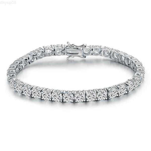 Hotsale Yu Ying Gioielli Bracciale personalizzato in argento sterling 925 Placcato oro Mens CZ Diamond Iced Out Catena da tennis Gioielli hip-hop