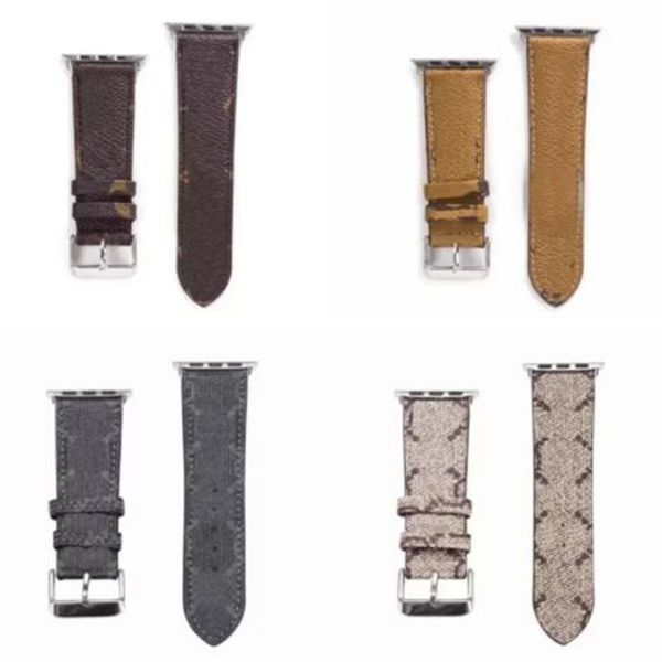 Cinturini per orologi di design Cinturino per orologio Cinturino 38mm 40mm 41mm 42MM 44mm 45MM 49mm iwatch 2 3 4 5 6 7 cinturini in pelle Bracciale Fashion L Cinturino a strisce floreali