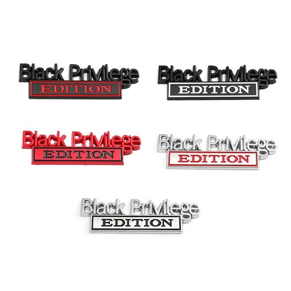 Украшение вечеринки 1pc Black Privilege Edition Car Sticker для Auto Truck 3D значок эмблемы Emblem