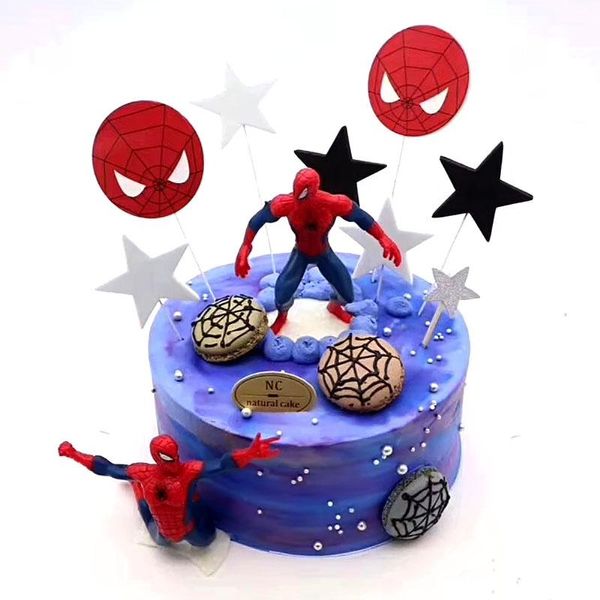 Festliche Lieferungen Andere Party PVC Siebenköpfiger Anzug Kuchen Dekorative Ornamente Doll Back-up-Szene Handspielzeug Geburtstagsgeschenk für Boy Hero