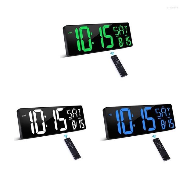 Wanduhren Große Digitaluhr mit Fernbedienung 16,5-Zoll-LED-Display-Zählung für Zuhause EU-Stecker CNIM