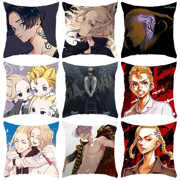 Pillow Case Anime Tokyo Revengers gedruckte Kissenbedeckung Dakimakura Keisuke Manjiro Sano Wurf Home Decor Sofa Autoabdeckungen