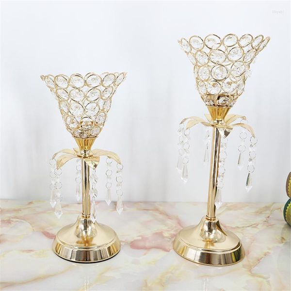 Titulares de vela 1pc Creative Vintage Crystal Holder Party Wedding Party Shiny Candlestick Desktop Ornament Festival Decor