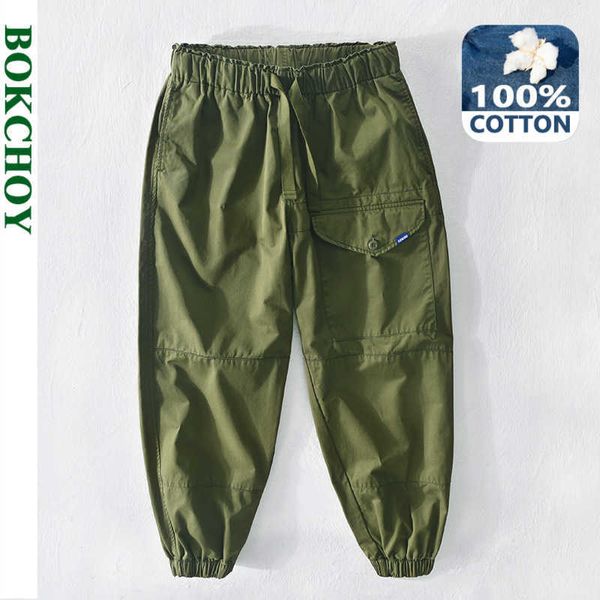 Pantaloni da uomo 2022 Primavera Estate Nuovi Uomini Pantaloni Harem Alla Caviglia 100 Cotone Allentato Grandi Tasche Vintage Verde Militare Pantaloni Casual GAZ383 Z0225