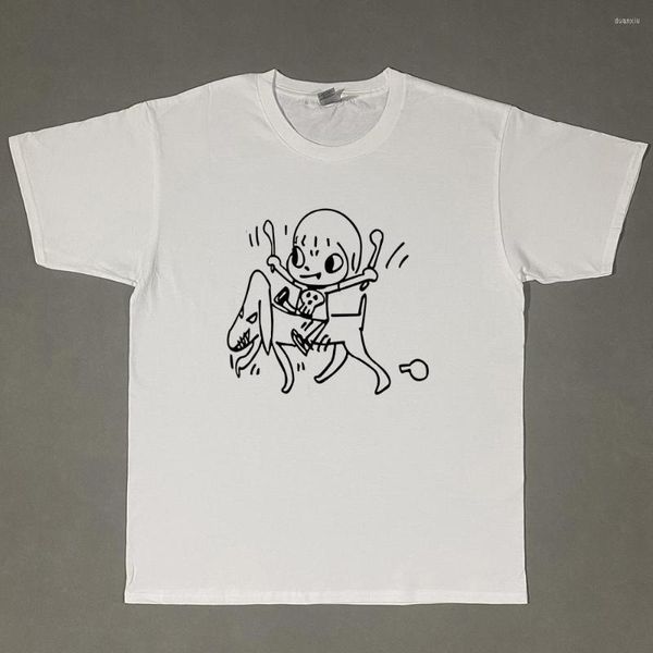 Herren-T-Shirts Yoshitomo Nara Funny Anime Print T-Shirt Cotton Men Shirt Tee T-Shirt Damen