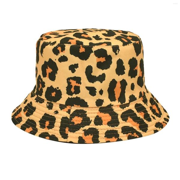 Berretti Cappello da pioggia a secchiello da uomo Cappelli fantastici con design lavorato a maglia per sole da donna con stampa leopardata