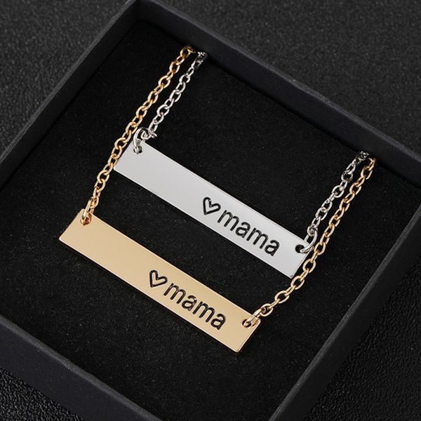 Trendy Muttertag Mama Buchstaben Anhänger Designer Halskette Frau südamerikanisches Gold versilbert Anhänger Legierung Halsketten Kette Modeschmuck Halsreifen Mutter Geschenk