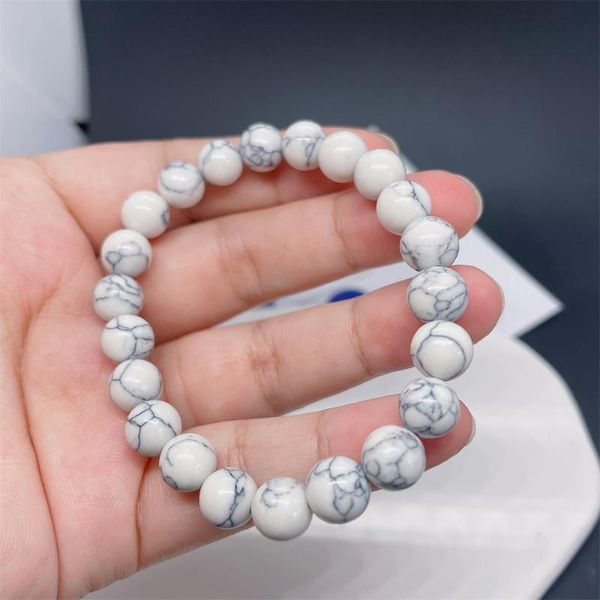 Bracelets de link Chain dele e seu designer vintage Chrams Bracelet Rane Elastic White Turqueise Natural Stone for Women Jewelry Wholesalelin