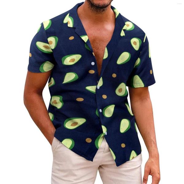 Herren T -Shirts Herren Hawaiian Blumenknopf Tropical Holiday 3D Print Camisa Solid Vintage Mode Tops