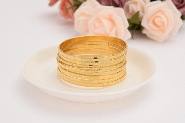 Pulseira por atacado Gold Gold Gold Bracelet Ethiopian Jewelry Big Circle Bangles Wedding Bridal Women Gifts