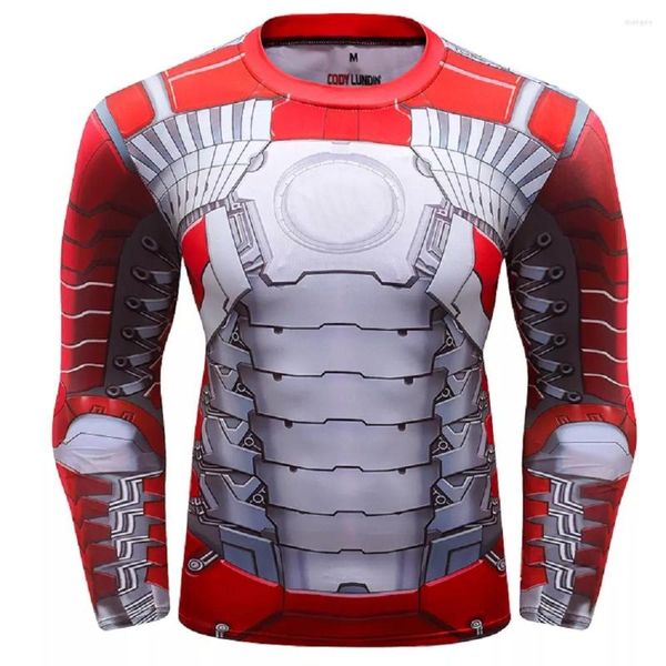 Camisetas masculinas Cody Lundin Y2K Roupas de alto ranking robô de metal 3D Design de impressão digital Techwear confortável MMA MMA LONGA LONGA