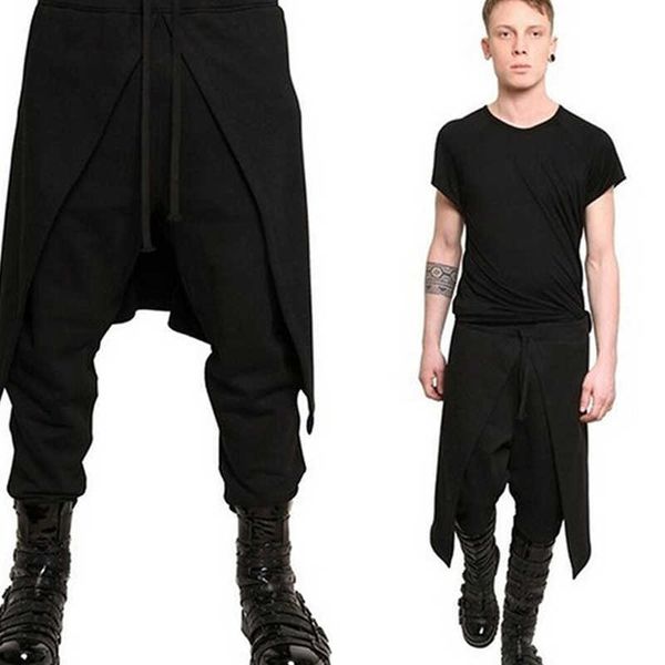 Calça masculina homens homens vintage casual calça calça masculina de streetwear japonês hip hop gótico punk calças de harém harajuku homens hiphop wear z0225