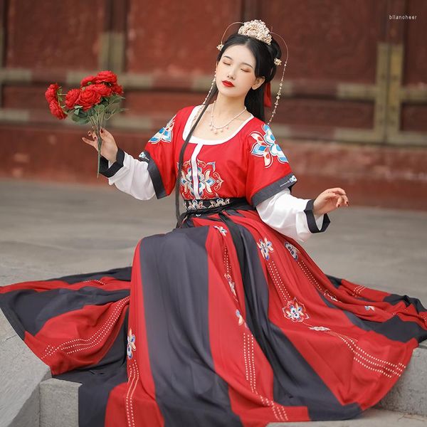 Stage desgaste tradicional Hanfu Bordado de dança Fantas